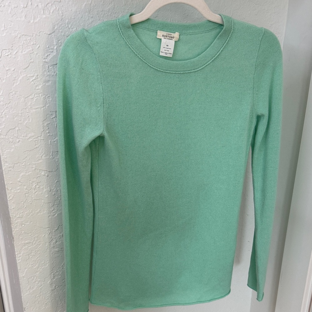 J.Crew Gustoso 100% Cashmere Sweater – Mint Green – XS